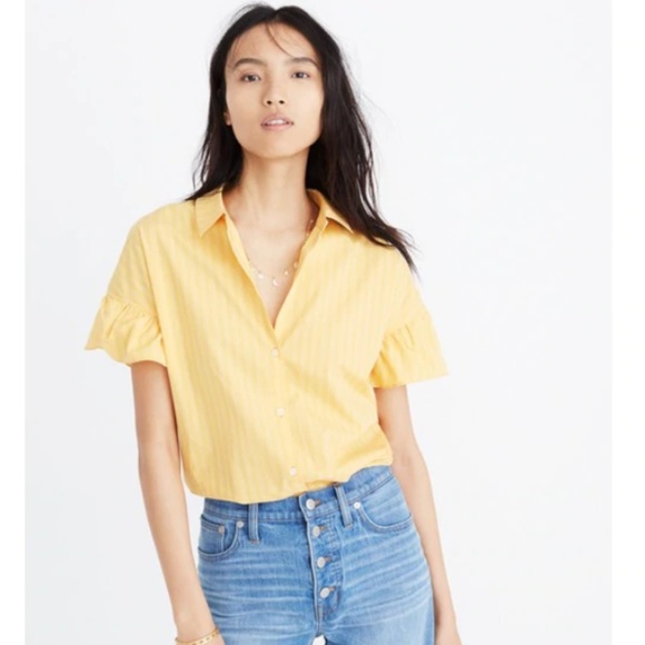 Madewell Tops - ⚡FLASH SALE⚡Madewell Central Ruffle-Sleeve Shirt M
